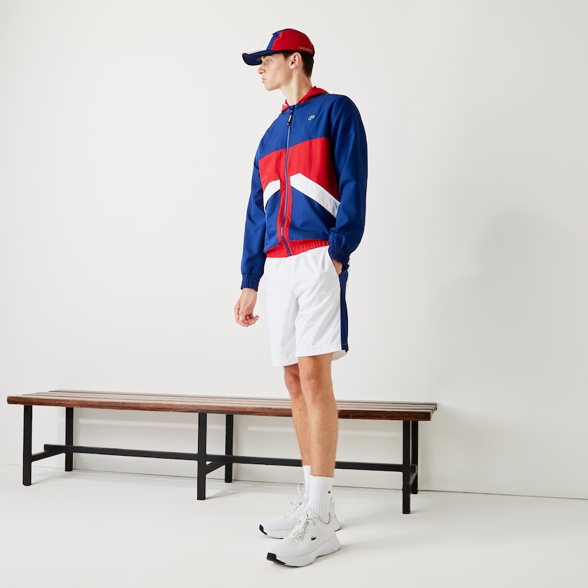 Chamarras Lacoste SPORT Hooded Water-Resistant Colorblock Hombre Azules Rojos Blancos | DO5-99699T7