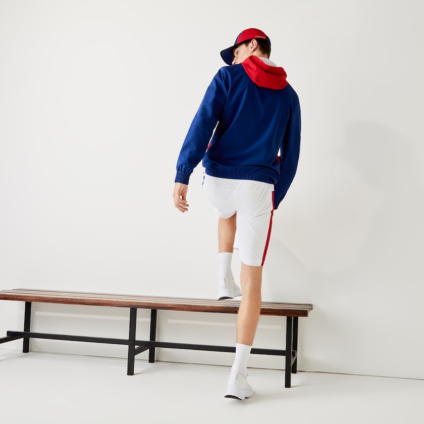 Chamarras Lacoste SPORT Hooded Water-Resistant Colorblock Hombre Azules Rojos Blancos | DO5-99699T7
