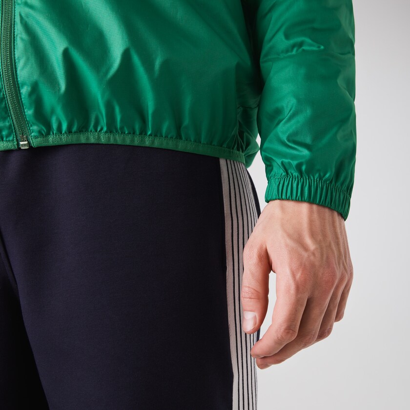 Chamarras Lacoste SPORT Hooded Water-Resistant Hombre Verdes | UG0-77087D5