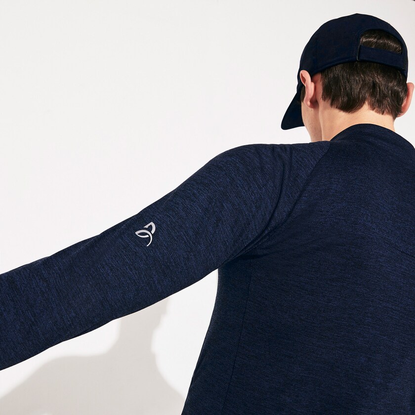 Chamarras Lacoste SPORT Novak Djokovic Stretch Zippered Hombre Azul Marino Azules | UA2-99349G8