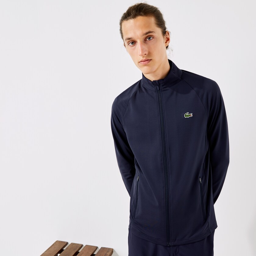 Chamarras Lacoste SPORT Stretch Ergonomic Zippered Golf Hombre Azul Marino Azules | NF6-59945K3