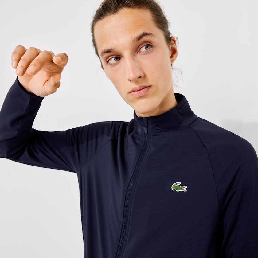 Chamarras Lacoste SPORT Stretch Ergonomic Zippered Golf Hombre Azul Marino Azules | NF6-59945K3