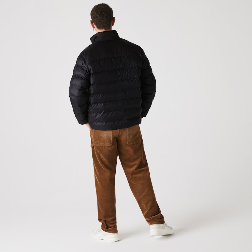 Chamarras Lacoste SPORT Two-Tone Water-Resistant Quilted Hombre Grises Oscuro Negros | YK2-32313R6