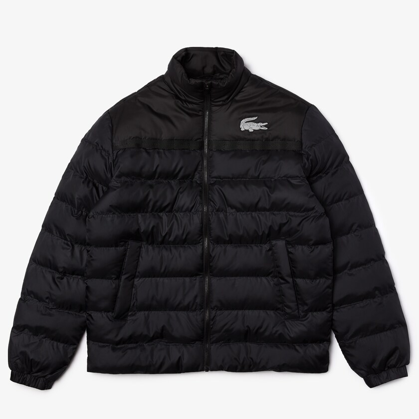 Chamarras Lacoste SPORT Two-Tone Water-Resistant Quilted Hombre Grises Oscuro Negros | YK2-32313R6
