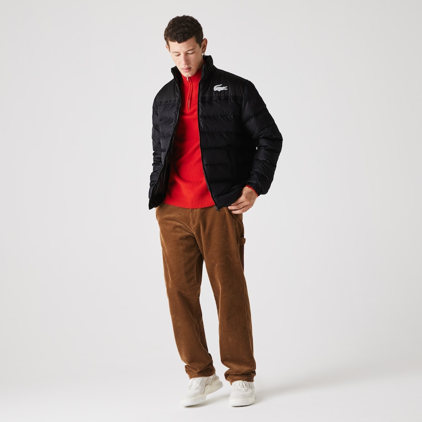 Chamarras Lacoste SPORT Two-Tone Water-Resistant Quilted Hombre Grises Oscuro Negros | YK2-32313R6