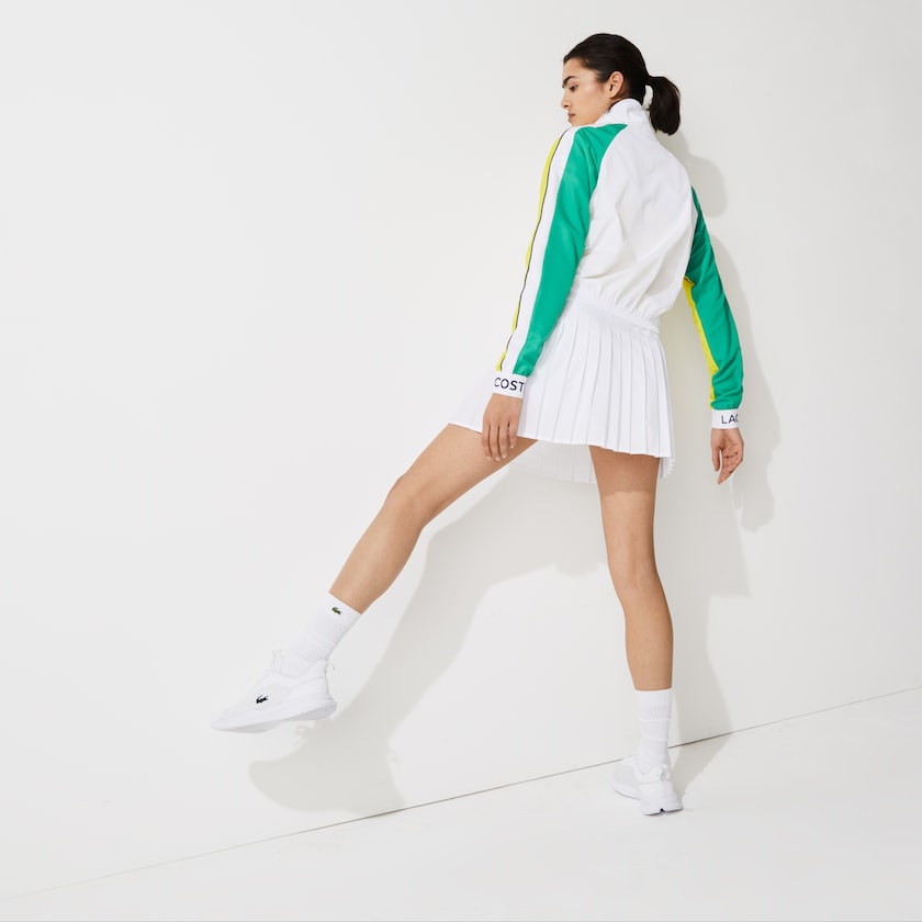 Chamarras Lacoste SPORT Water-Resistant Zip Tennis Mujer Blancos Verdes Amarillos Azul Marino Azules | VV7-91069L2