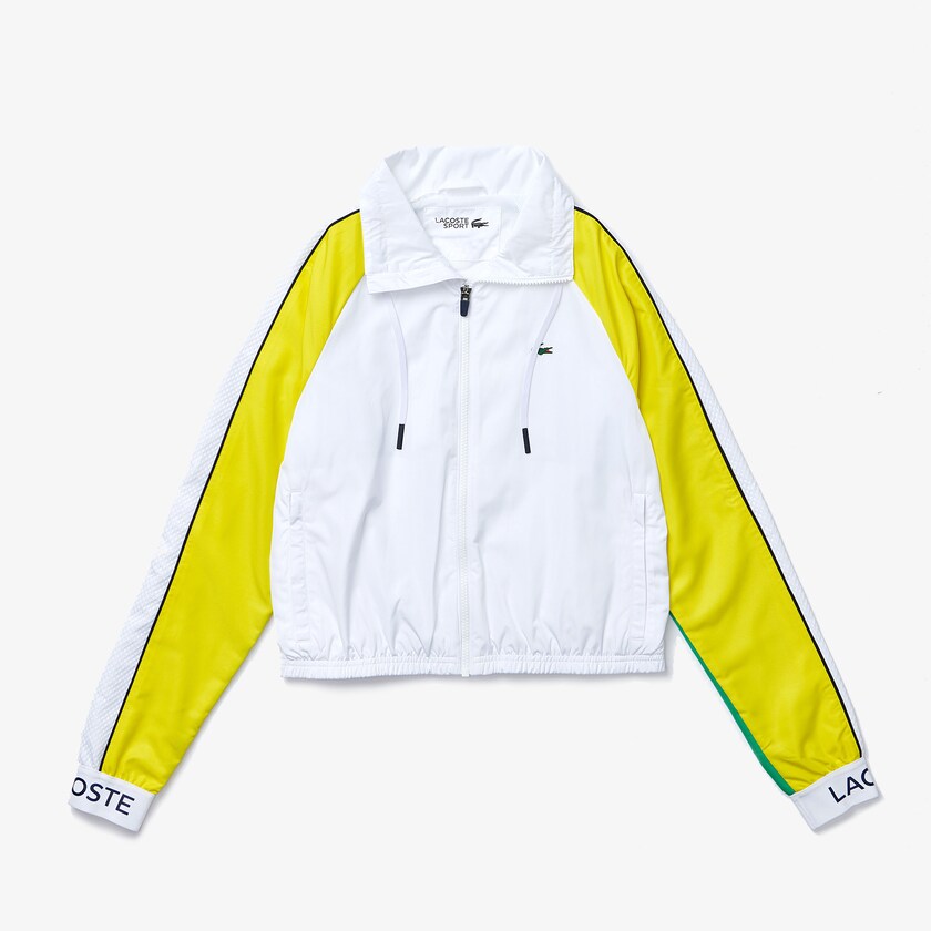 Chamarras Lacoste SPORT Water-Resistant Zip Tennis Mujer Blancos Verdes Amarillos Azul Marino Azules | VV7-91069L2