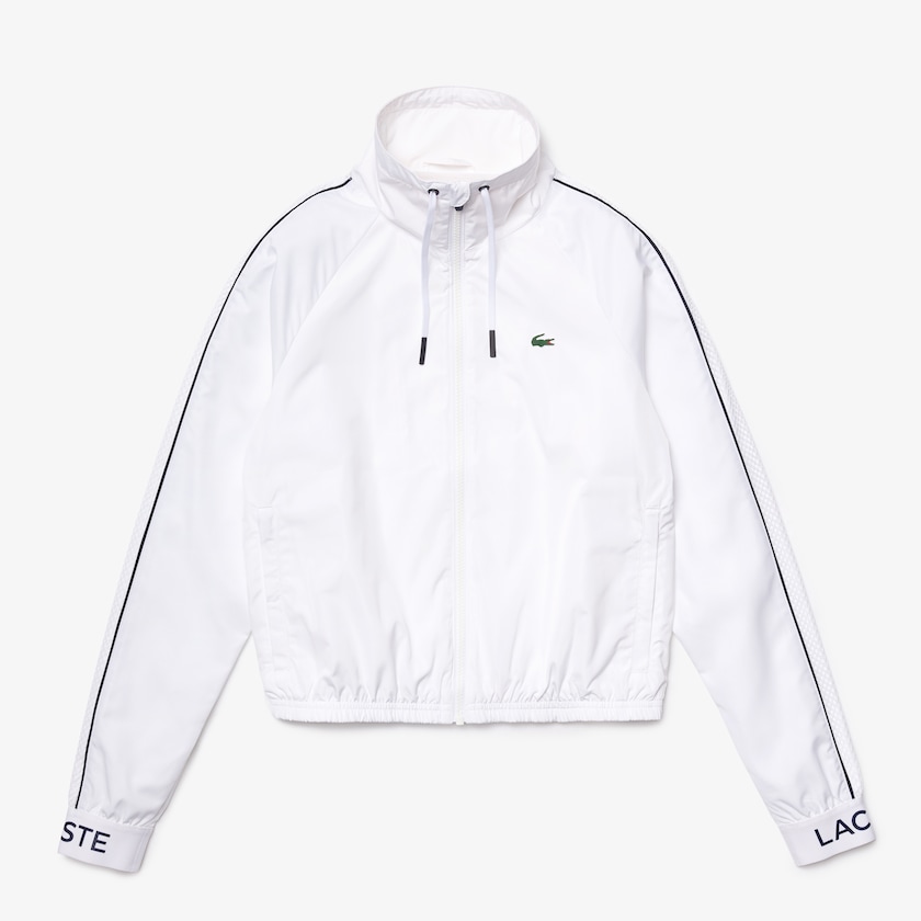 Chamarras Lacoste SPORT Water-Resistant Zip Tennis Mujer Blancos Azul Marino Azules | QQ0-03640J3