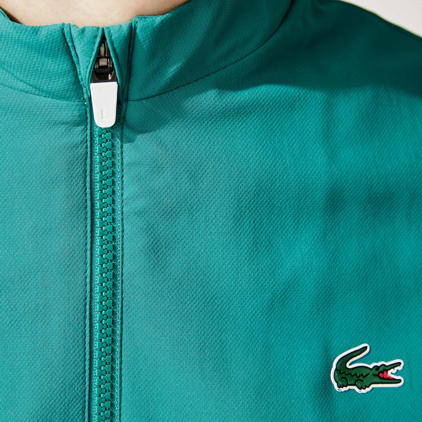 Chamarras Lacoste SPORT x Novak Djokovic Colorblock Zip Hombre Blancos Verdes | RU0-46044C3