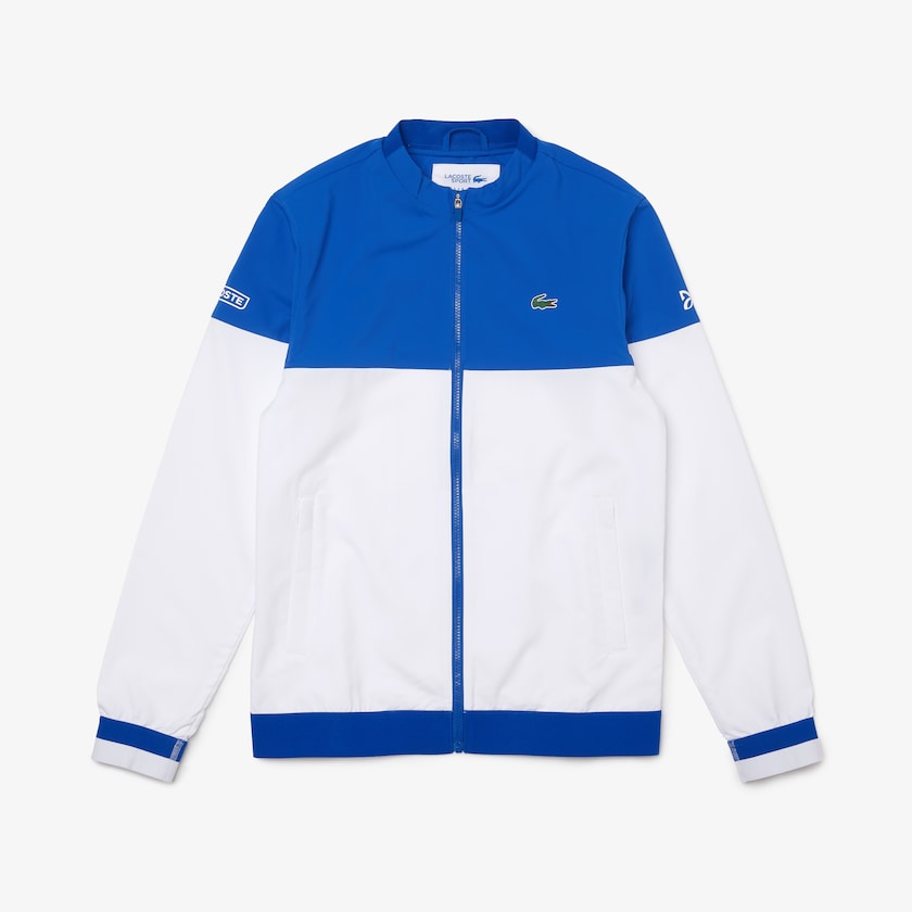 Chamarras Lacoste SPORT x Novak Djokovic Colorblock Zip Hombre Blancos Azules | DF8-27472E3