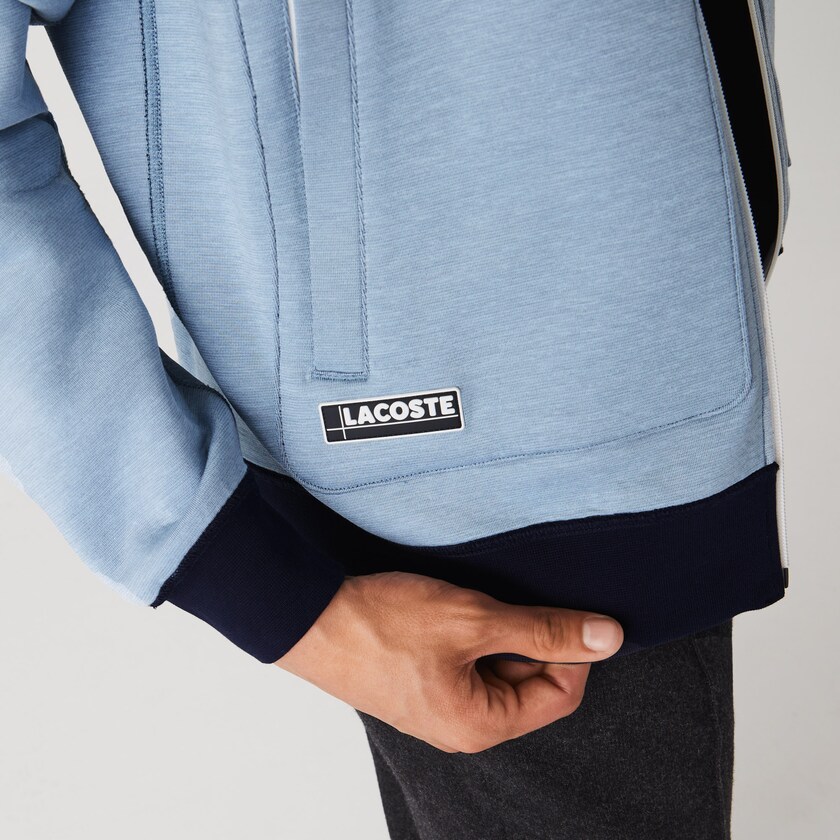 Chamarras Lacoste Stand-Up Collar Reversible Zippered Hombre Azul Marino Azules Azules | KO4-75597Z3