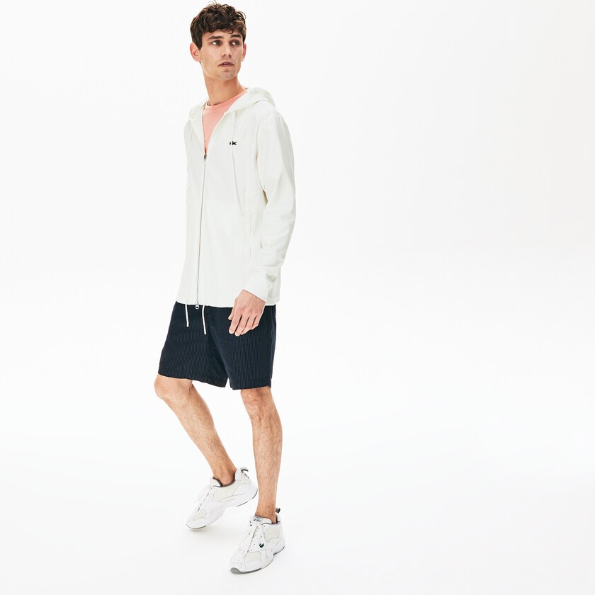 Chamarras Lacoste Two-Tone Zip-Up Hombre Blancos | PF0-87298Q2