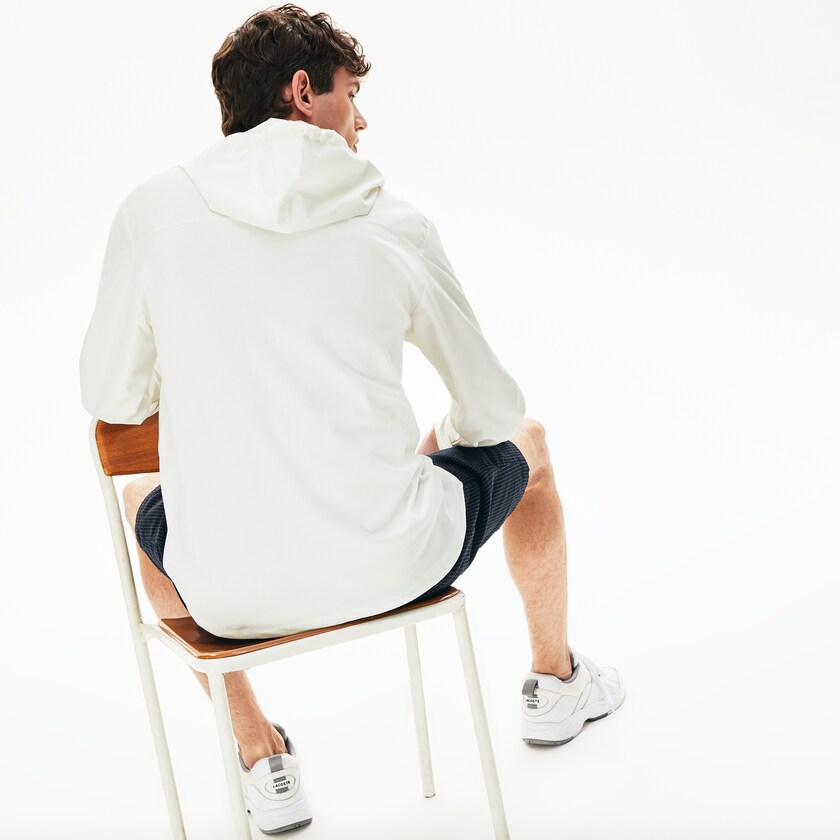 Chamarras Lacoste Two-Tone Zip-Up Hombre Blancos | PF0-87298Q2