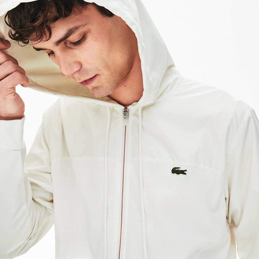 Chamarras Lacoste Two-Tone Zip-Up Hombre Blancos | PF0-87298Q2