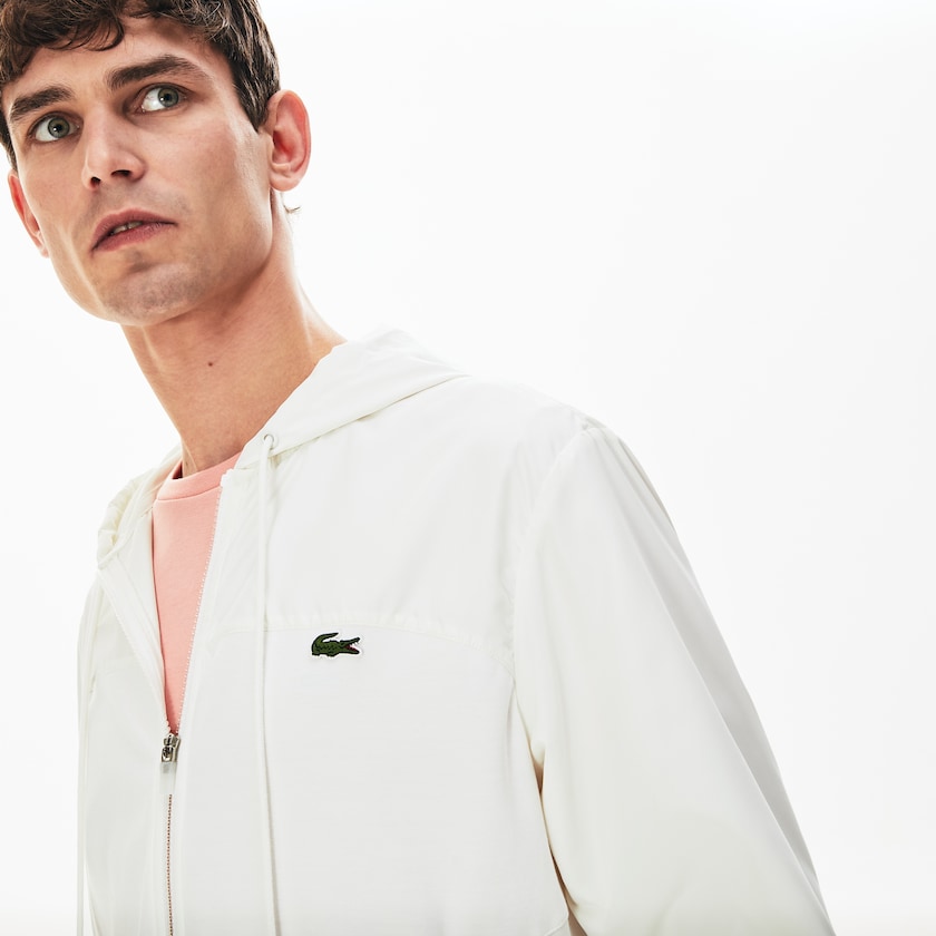 Chamarras Lacoste Two-Tone Zip-Up Hombre Blancos | PF0-87298Q2