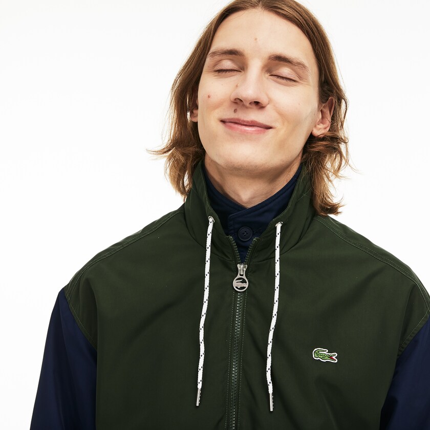 Chamarras Lacoste Water-Resistant Full-Zip Hombre Blancos Kaki Verdes Azul Marino Azules | VE2-36443Y8