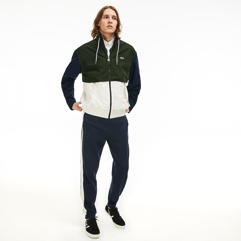 Chamarras Lacoste Water-Resistant Full-Zip Hombre Blancos Kaki Verdes Azul Marino Azules | VE2-36443Y8