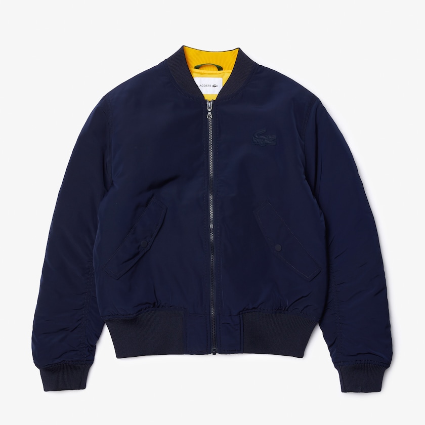 Chamarras Lacoste Zippered Quilted Water-Resistant Bomber Mujer Azul Marino Azules Amarillos | VV0-69116C8
