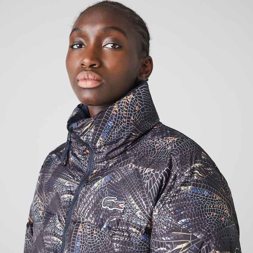 Chamarras Lacoste x National Geographic Print Quilted Mujer Blancos Azul Marino Azules | TX4-11681M1