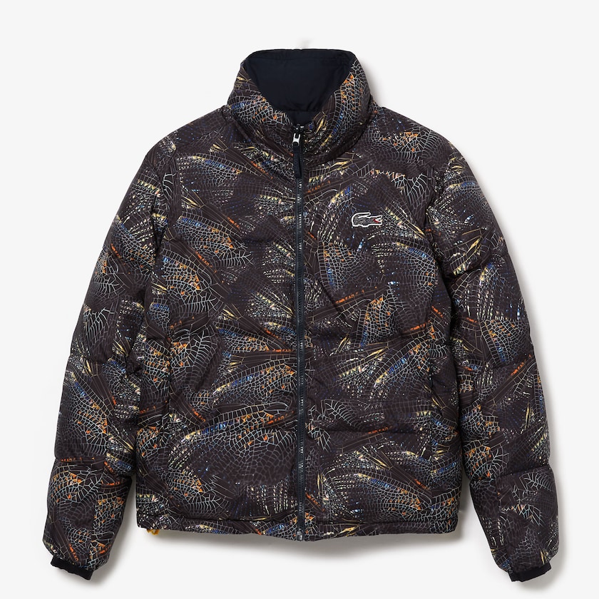 Chamarras Lacoste x National Geographic Print Quilted Mujer Blancos Azul Marino Azules | TX4-11681M1