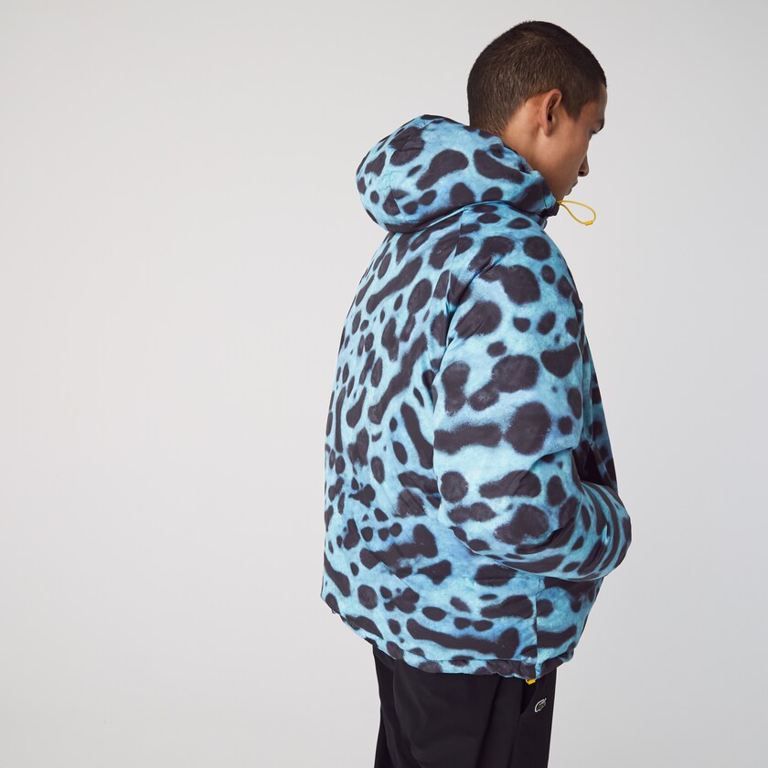 Chamarras Lacoste x National Geographic Reversible Quilted Zip Hombre Blancos Azul Marino Azules | GJ7-80078Q6