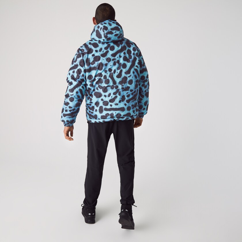 Chamarras Lacoste x National Geographic Reversible Quilted Zip Hombre Blancos Azul Marino Azules | GJ7-80078Q6