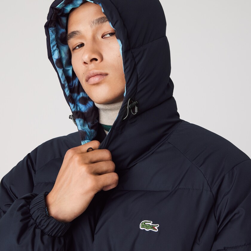 Chamarras Lacoste x National Geographic Reversible Quilted Zip Hombre Blancos Azul Marino Azules | GJ7-80078Q6