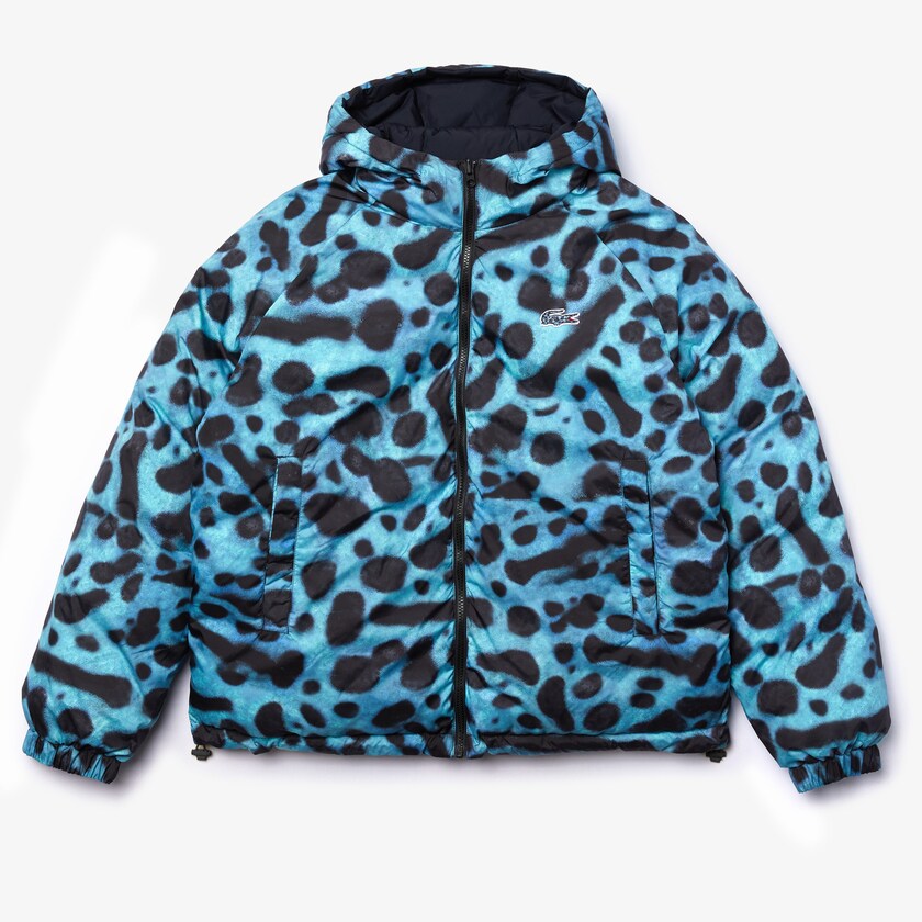 Chamarras Lacoste x National Geographic Reversible Quilted Zip Hombre Blancos Azul Marino Azules | GJ7-80078Q6