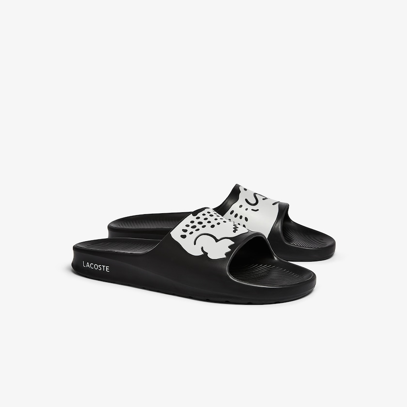 Chanclas Lacoste Croco 2.0 Synthetic Hombre Negros Blancos | MV8-73317P5