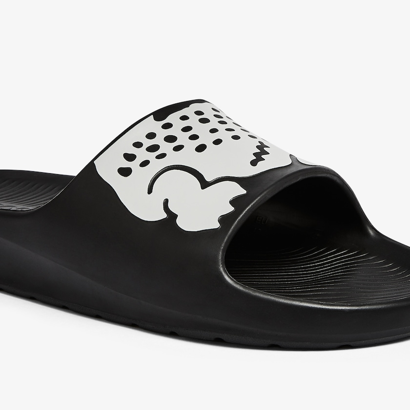 Chanclas Lacoste Croco 2.0 Synthetic Hombre Negros Blancos | MV8-73317P5