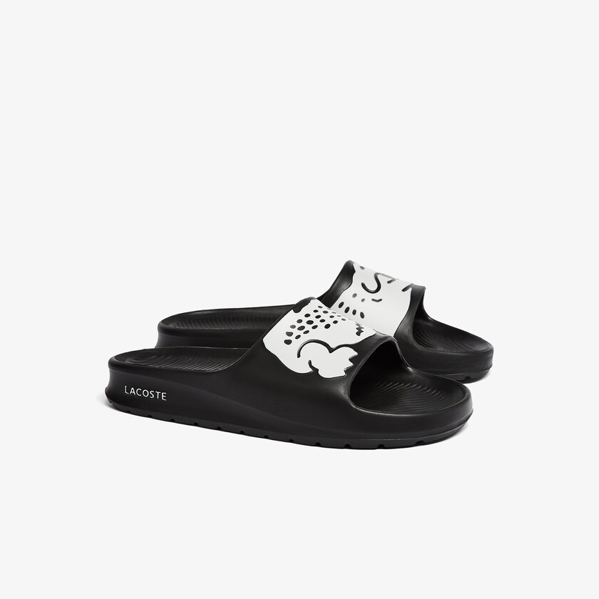 Chanclas Lacoste Croco 2.0 Synthetic Print Mujer Negros Blancos | HU4-58865D4