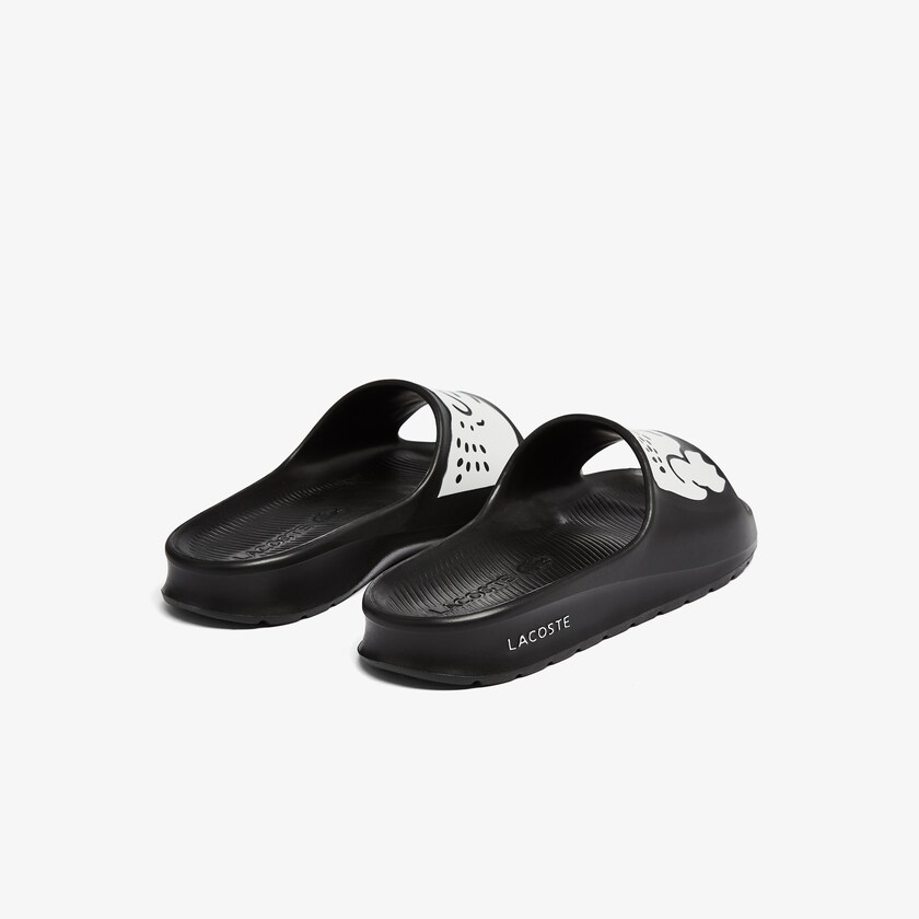 Chanclas Lacoste Croco 2.0 Synthetic Print Mujer Negros Blancos | HU4-58865D4