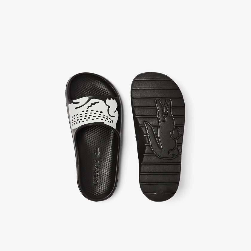 Chanclas Lacoste Croco 2.0 Synthetic Print Mujer Negros Blancos | HU4-58865D4
