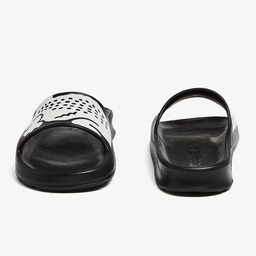 Chanclas Lacoste Croco 2.0 Synthetic Print Mujer Negros Blancos | HU4-58865D4