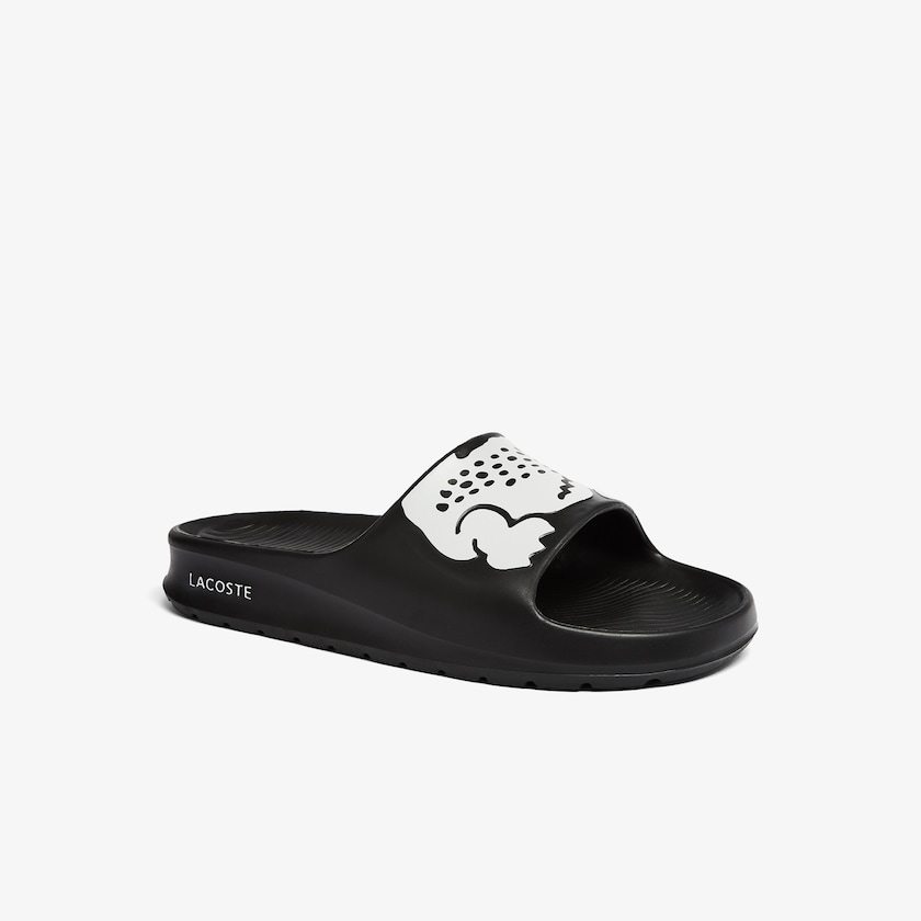 Chanclas Lacoste Croco 2.0 Synthetic Print Mujer Negros Blancos | HU4-58865D4