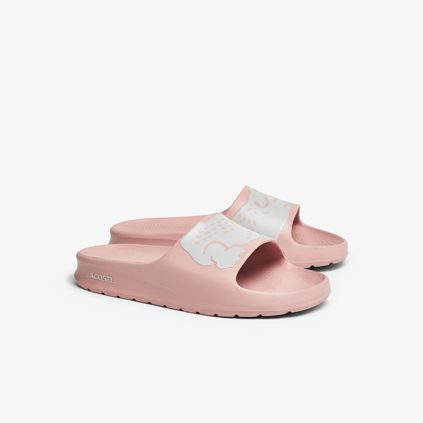 Chanclas Lacoste Croco 2.0 Synthetic Print Mujer Rosas Claro Blancos | GL2-36193W2