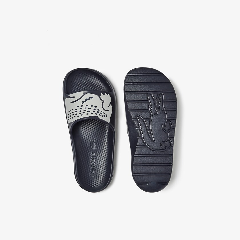 Chanclas Lacoste Croco 2.0 Synthetic Print Mujer Azul Marino Blancos | CN2-18061D0
