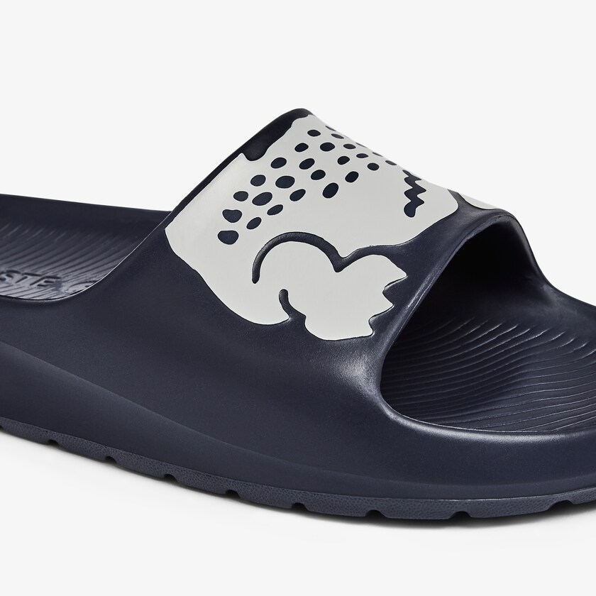 Chanclas Lacoste Croco 2.0 Synthetic Print Mujer Azul Marino Blancos | CN2-18061D0