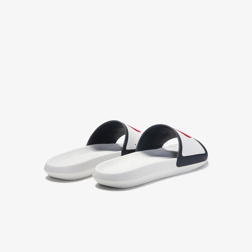 Chanclas Lacoste Croco Rubber Strap Synthetic Hombre Blancos Beige | RB1-28582N5