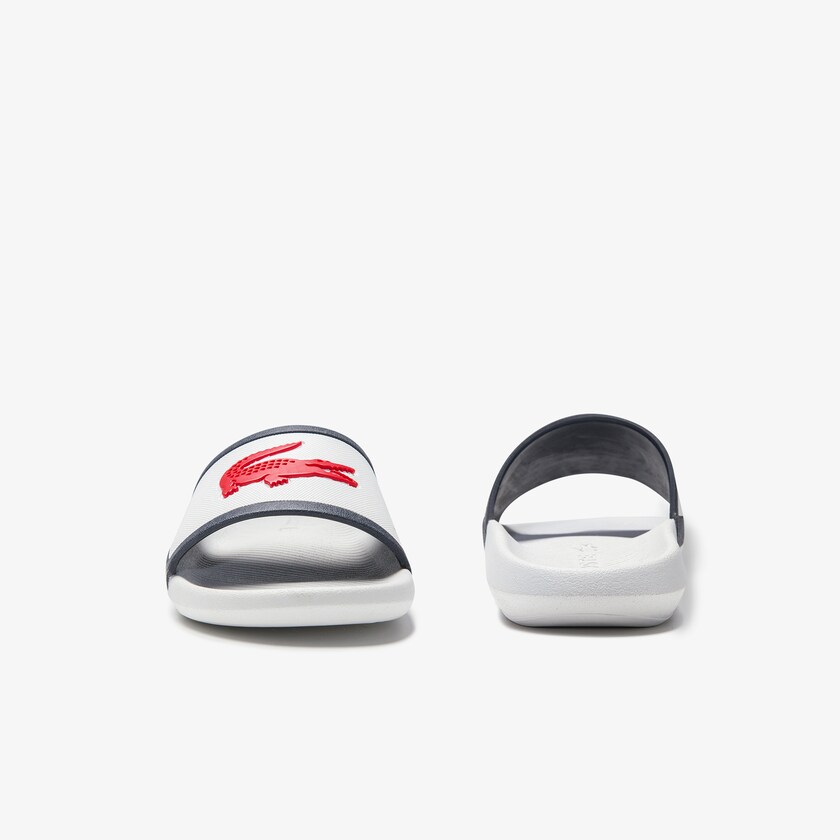 Chanclas Lacoste Croco Rubber Strap Synthetic Hombre Blancos Beige | RB1-28582N5