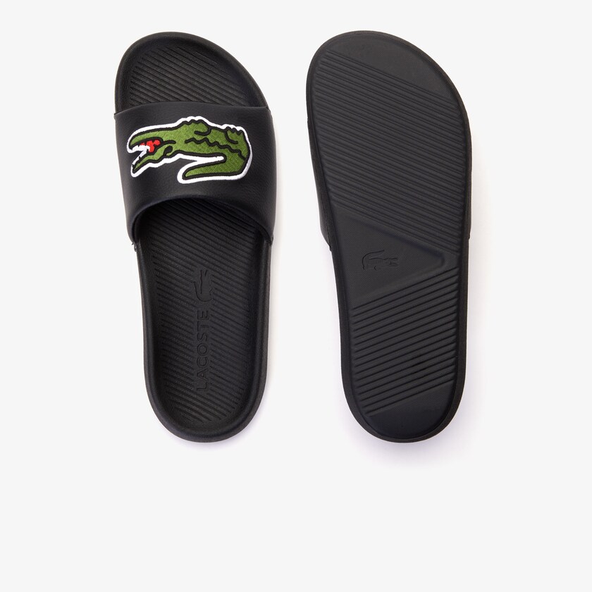 Chanclas Lacoste Croco Synthetic Hombre Negros | ME0-57935R3