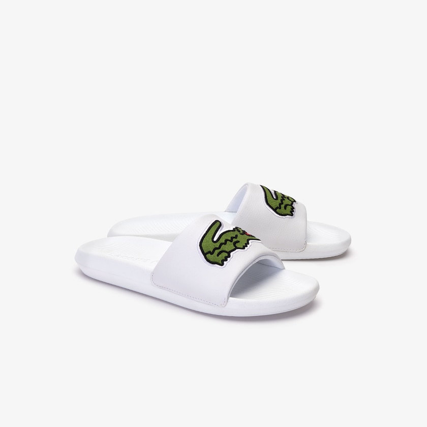 Chanclas Lacoste Croco Synthetic Hombre Blancos Verdes | OK1-30503Z9