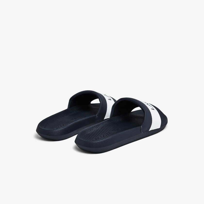 Chanclas Lacoste Croco Textile Logo Hombre Azul Marino Blancos | SU4-70087J3