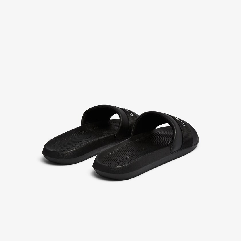 Chanclas Lacoste Croco Textile Logo Hombre Negros Negros | HO3-67716Y9