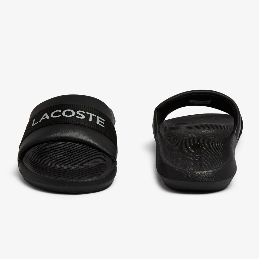 Chanclas Lacoste Croco Textile Logo Hombre Negros Negros | HO3-67716Y9
