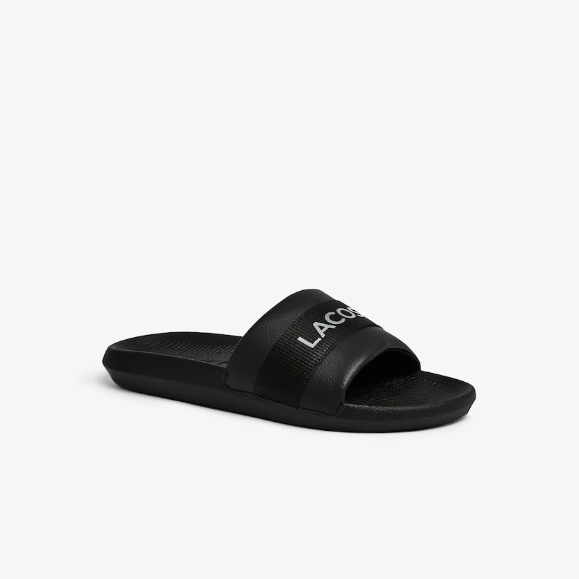Chanclas Lacoste Croco Textile Logo Hombre Negros Negros | HO3-67716Y9