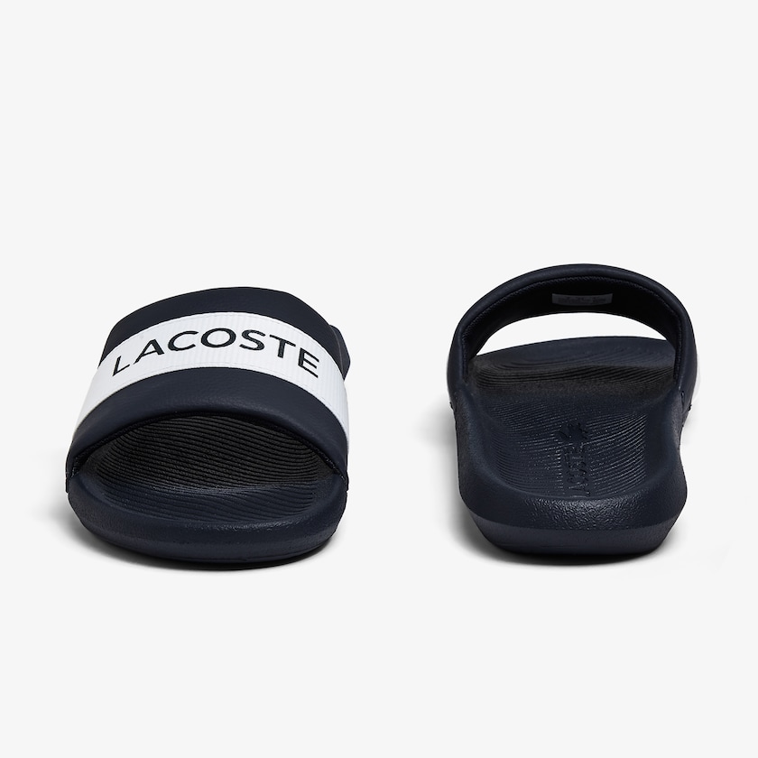 Chanclas Lacoste Croco Textile Logo Hombre Azul Marino Blancos | ZH6-25832N1