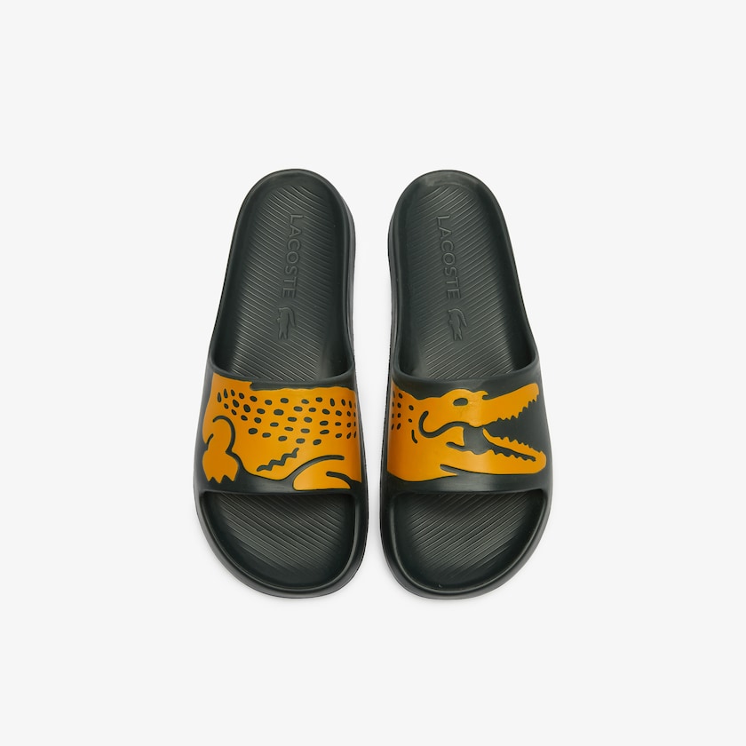 Chanclas Lacoste x Ricky Regal Synthetic Crocodile Hombre Verdes Oscuro Amarillos | RR5-32573G0