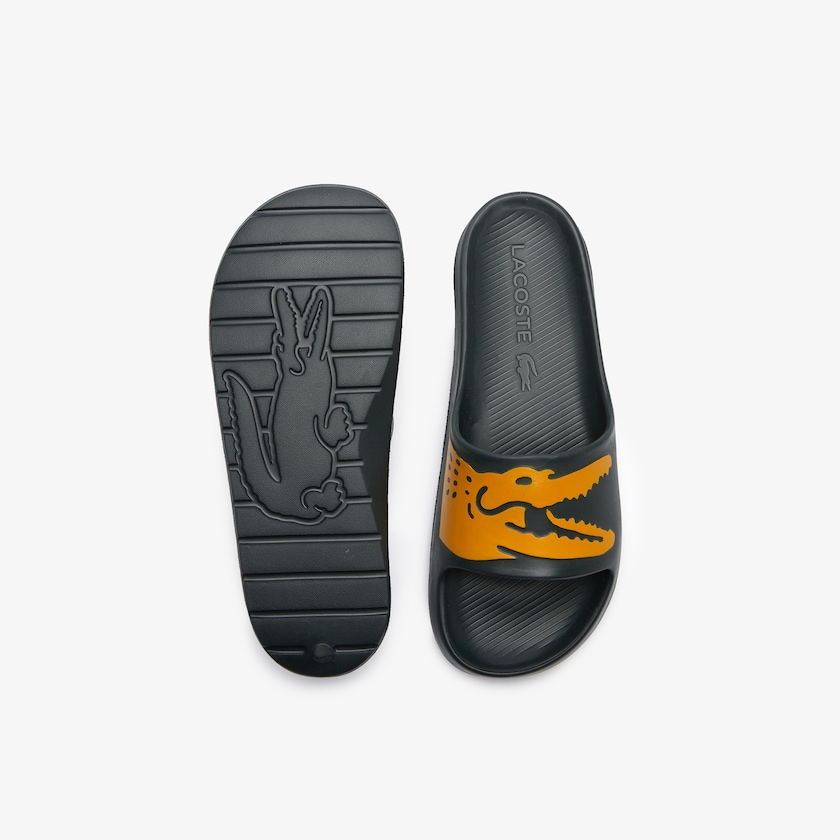 Chanclas Lacoste x Ricky Regal Synthetic Crocodile Hombre Verdes Oscuro Amarillos | RR5-32573G0