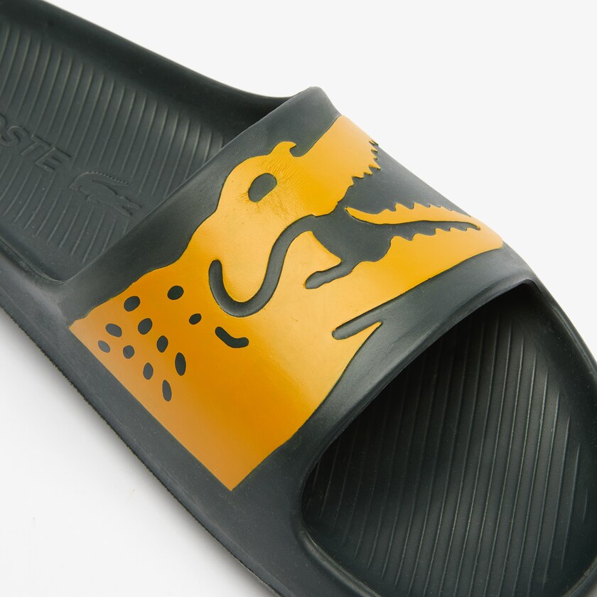 Chanclas Lacoste x Ricky Regal Synthetic Crocodile Hombre Verdes Oscuro Amarillos | RR5-32573G0